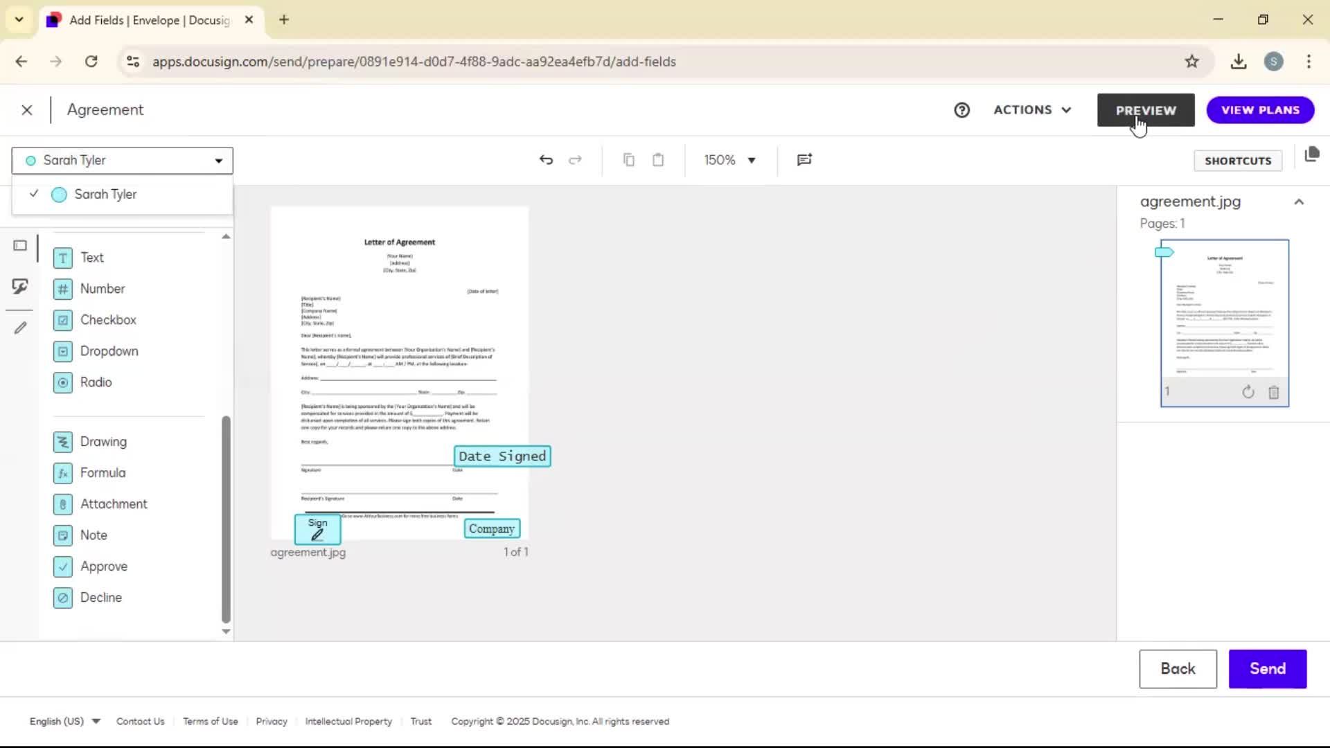 Requesting a signature screenshot