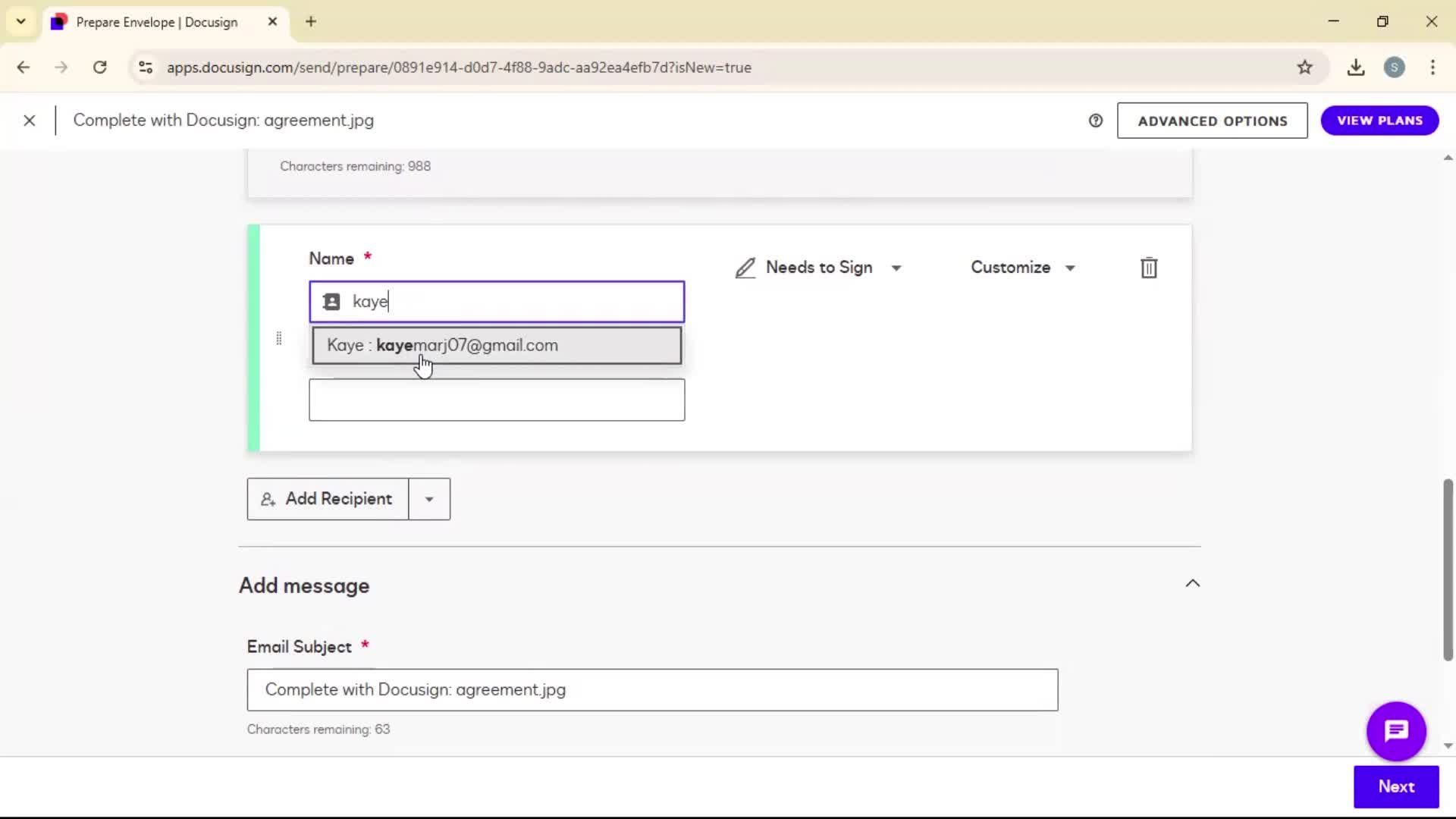 Requesting a signature screenshot