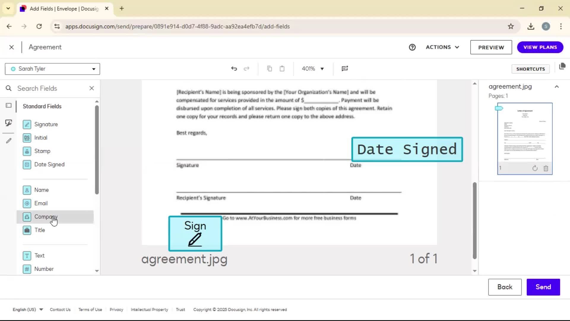 Requesting a signature on Docusign video thumbnail