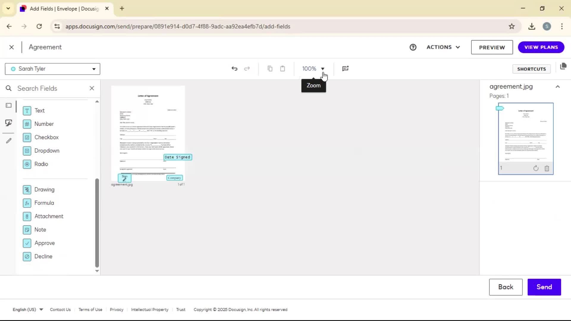 Requesting a signature screenshot