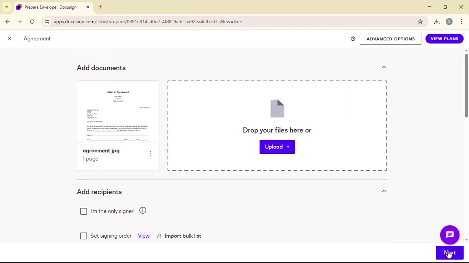 Requesting a signature screenshot
