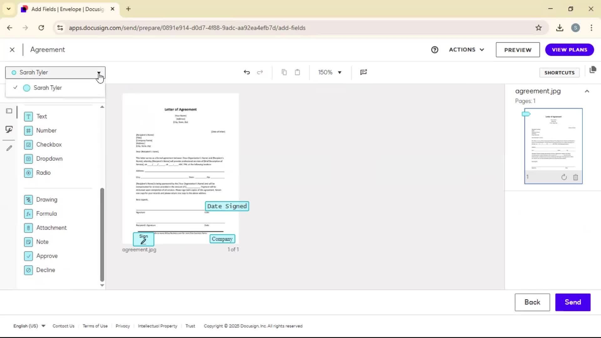 Requesting a signature screenshot