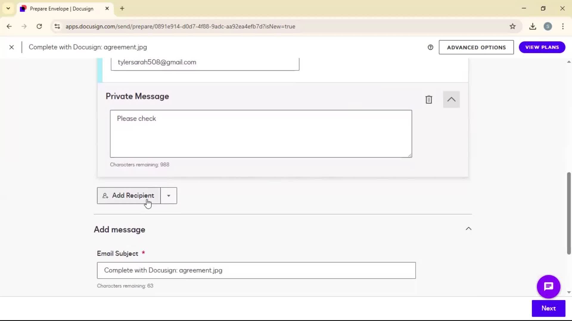 Requesting a signature screenshot