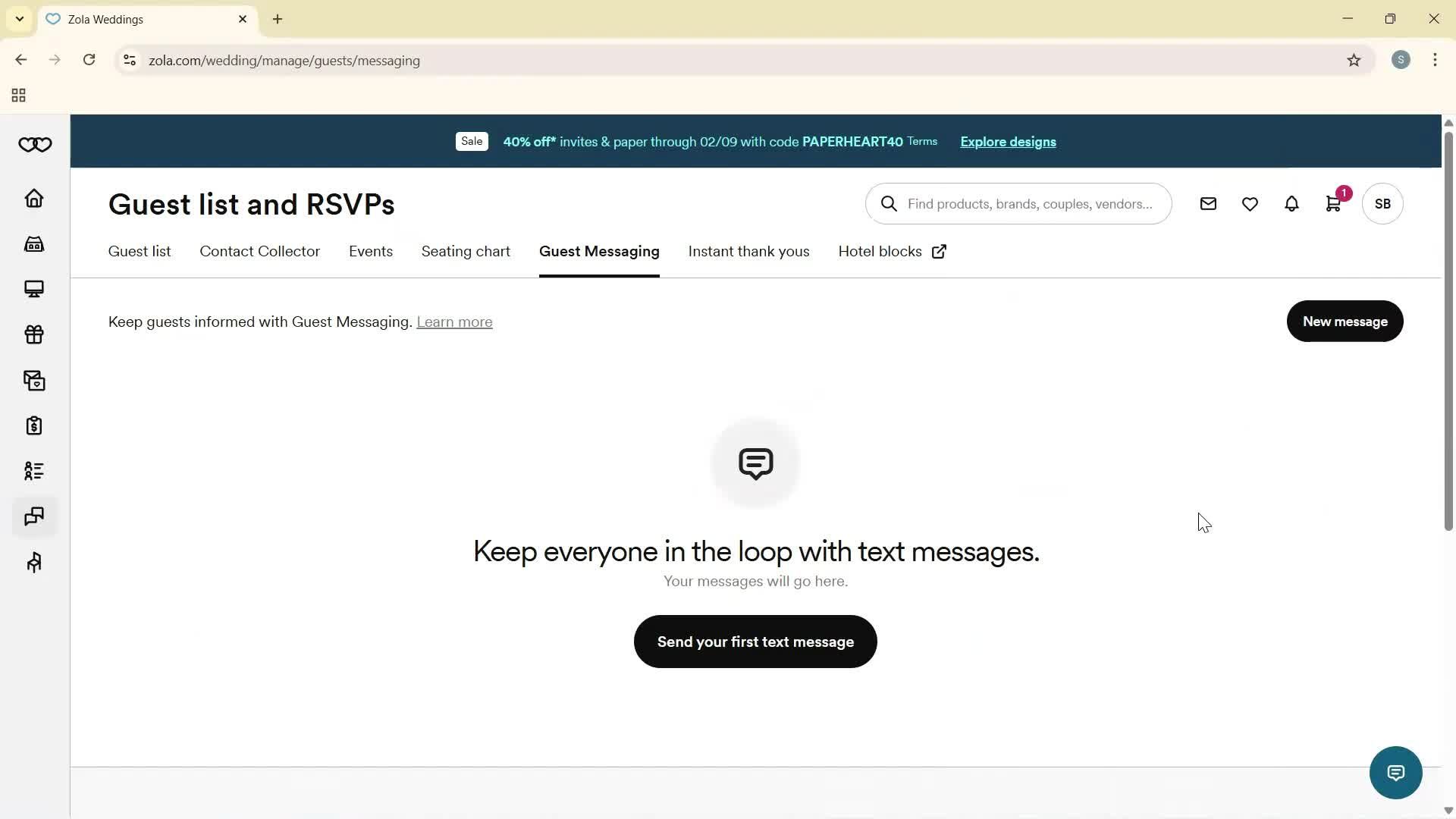 Sending messages screenshot