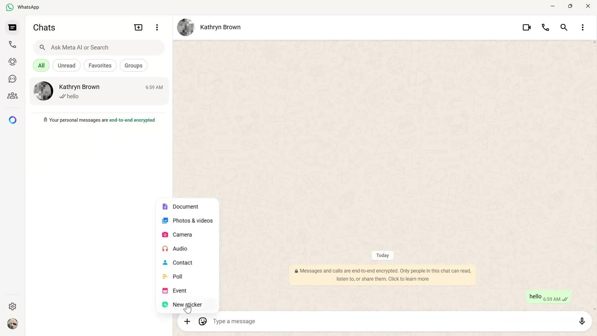 Sending messages screenshot
