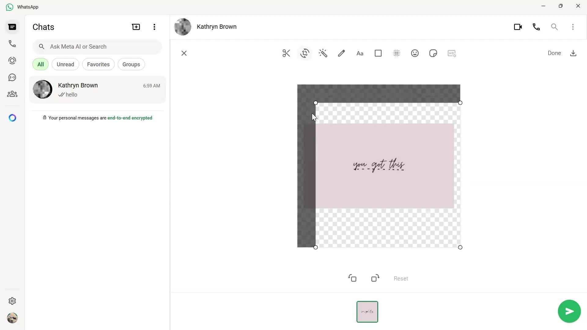 Sending messages screenshot