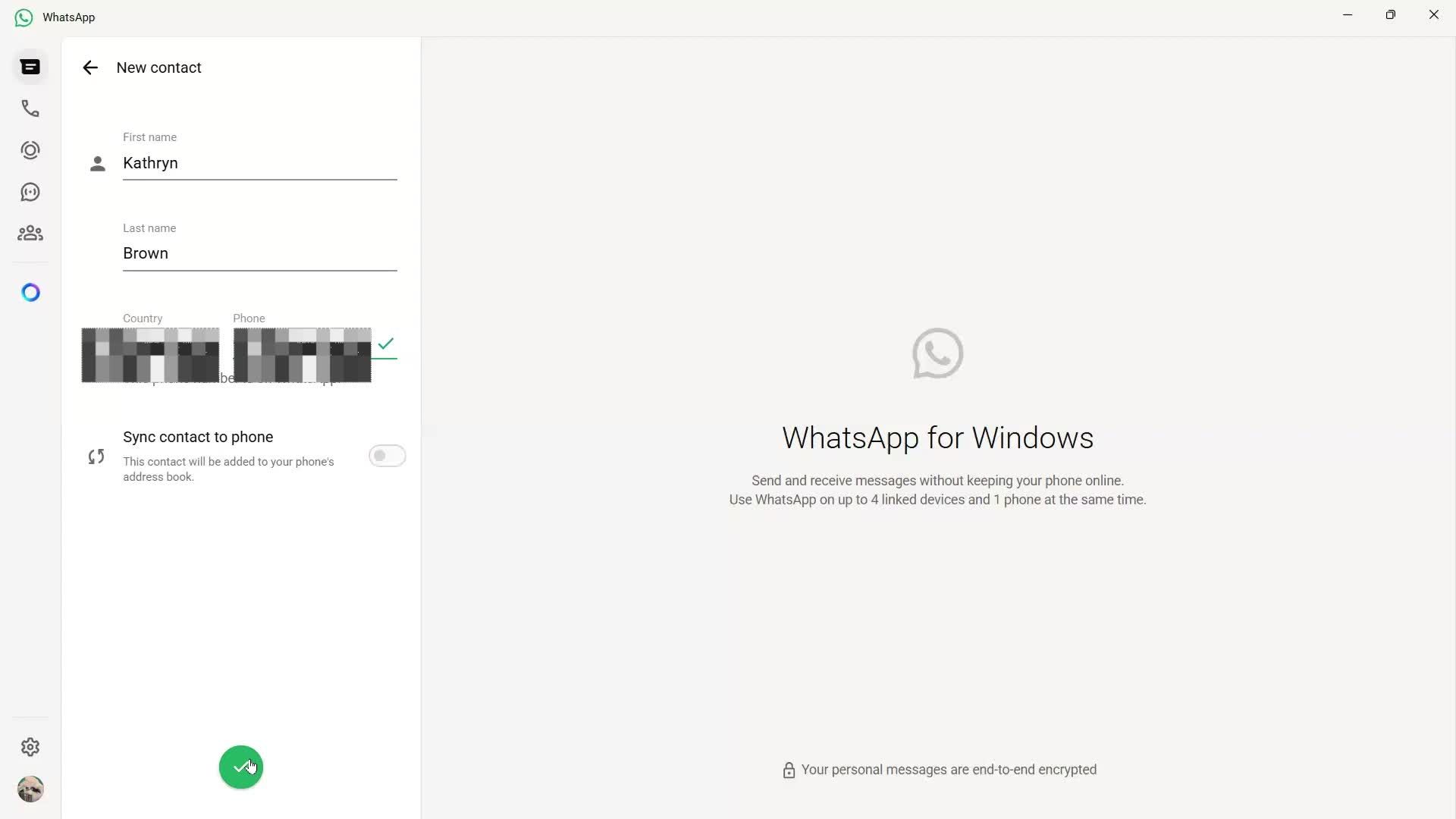Sending messages screenshot