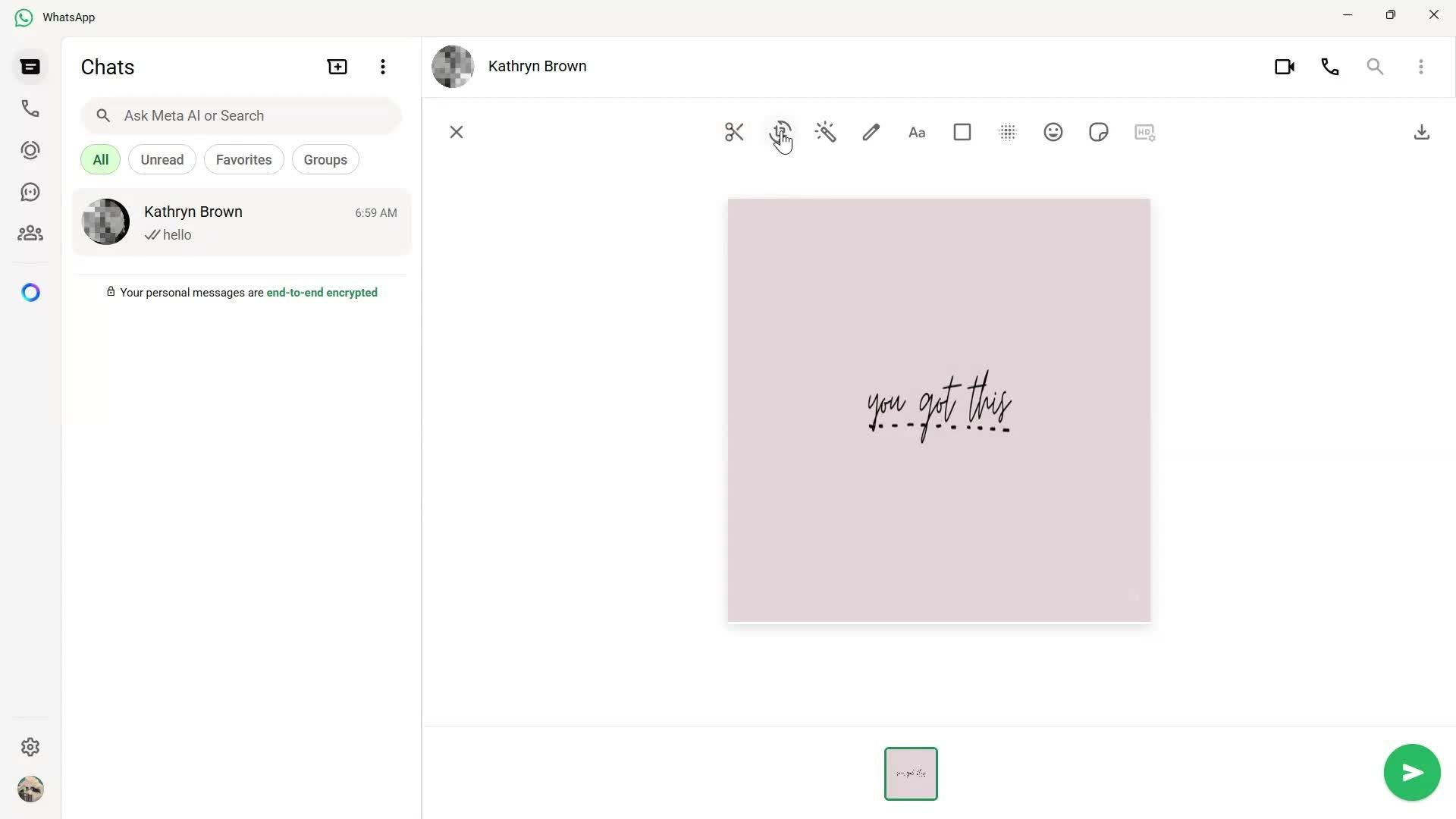 Sending messages screenshot