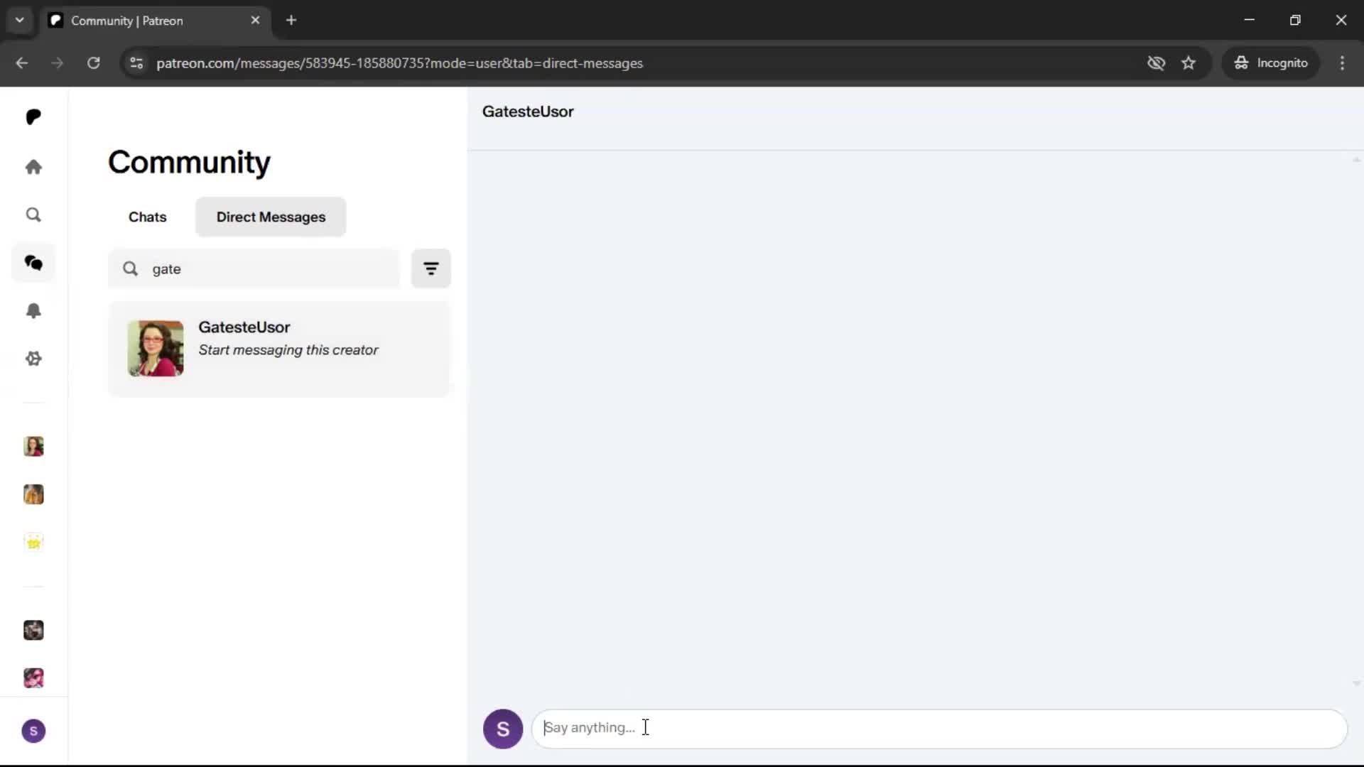 Sending messages screenshot
