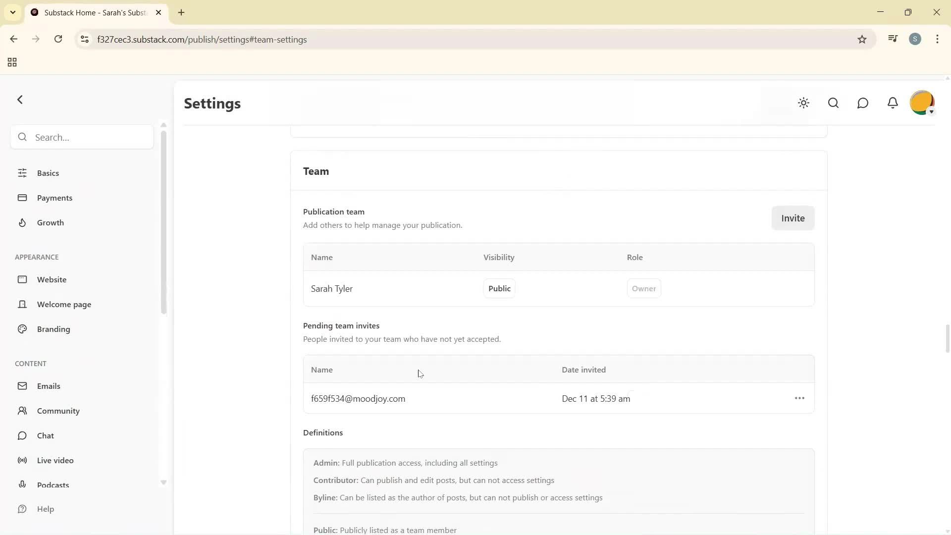 Inviting people screenshot