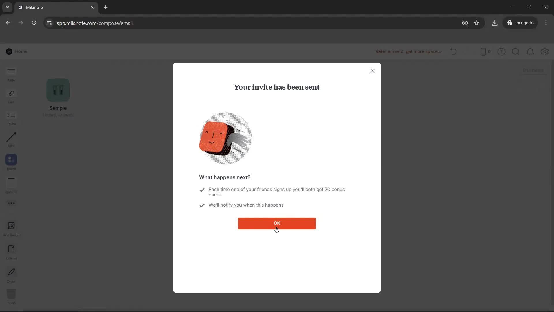 Inviting people screenshot