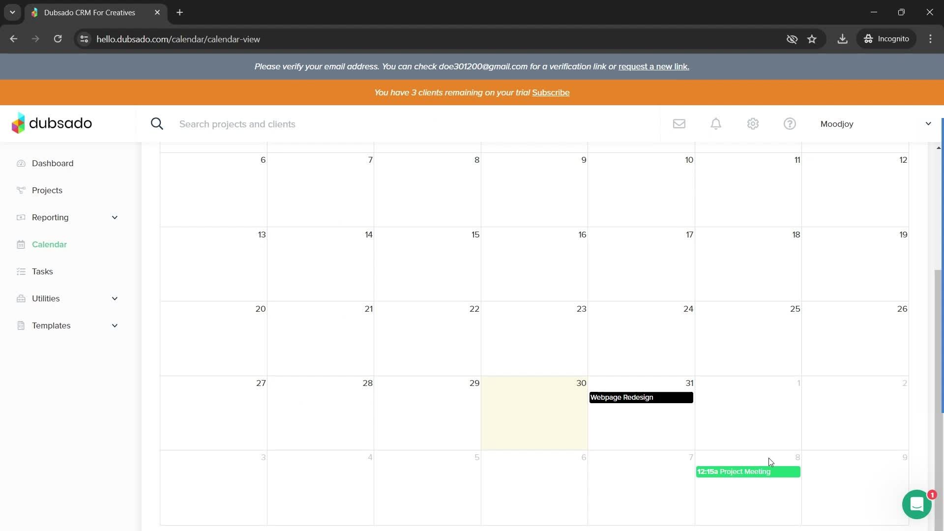 Adding an appointment screenshot