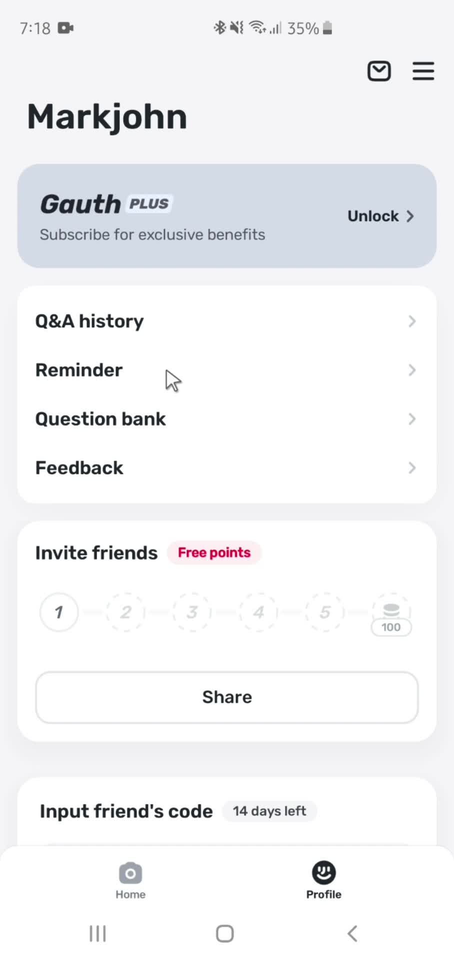 Setting a reminder screenshot