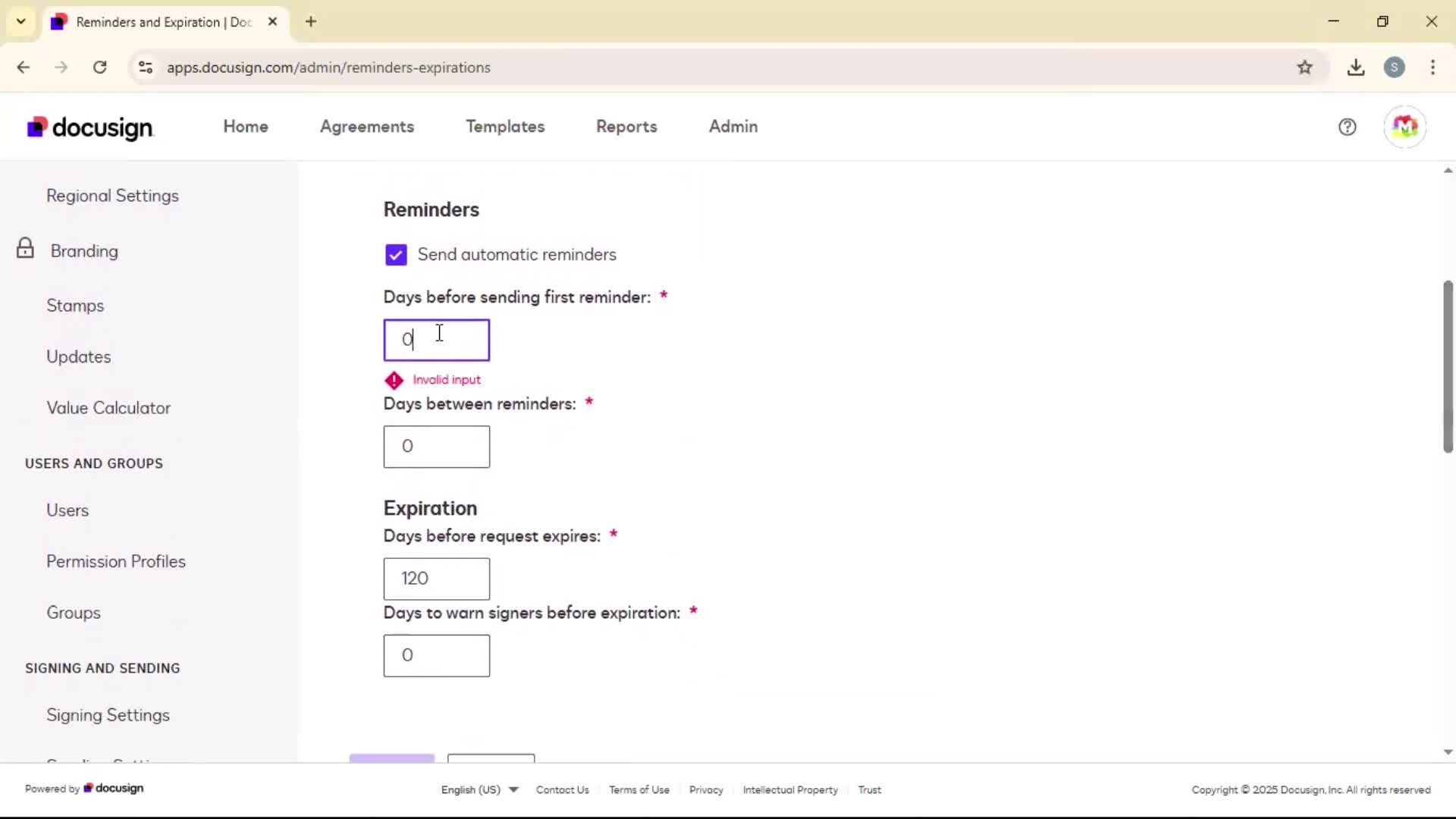 Setting a reminder screenshot