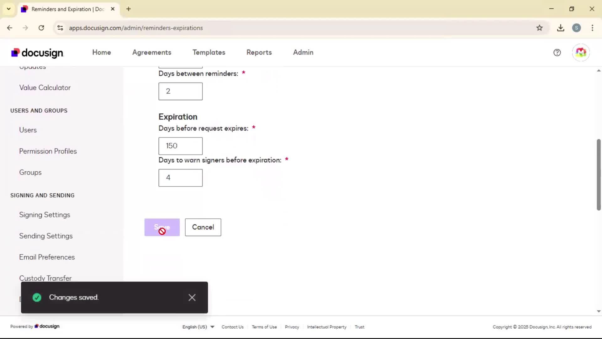 Setting a reminder on Docusign video thumbnail