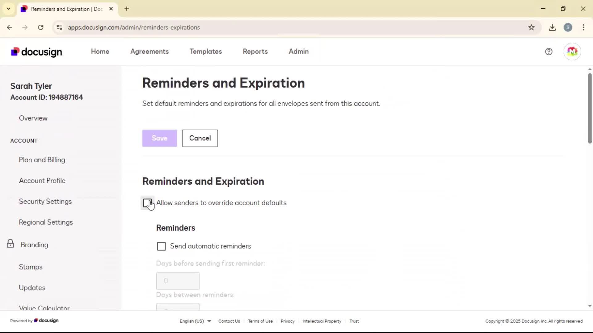 Setting a reminder on Docusign video thumbnail