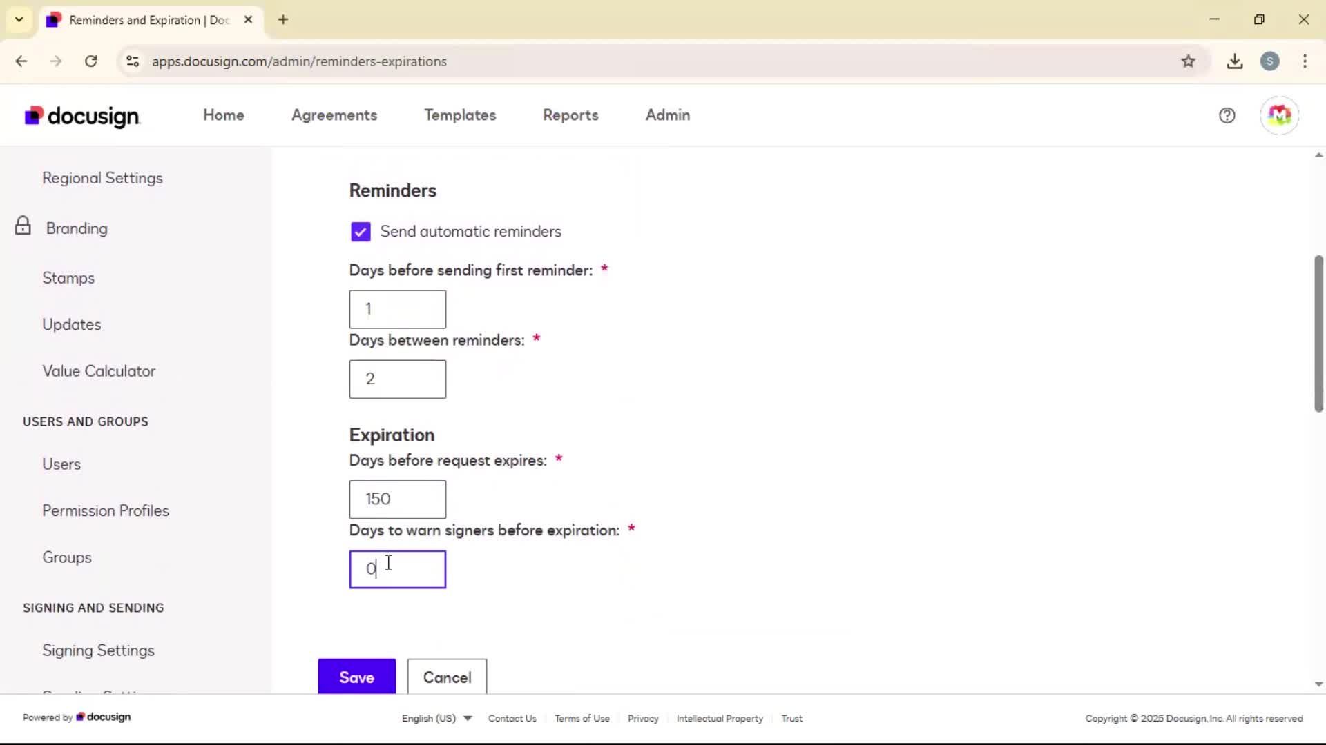 Setting a reminder screenshot