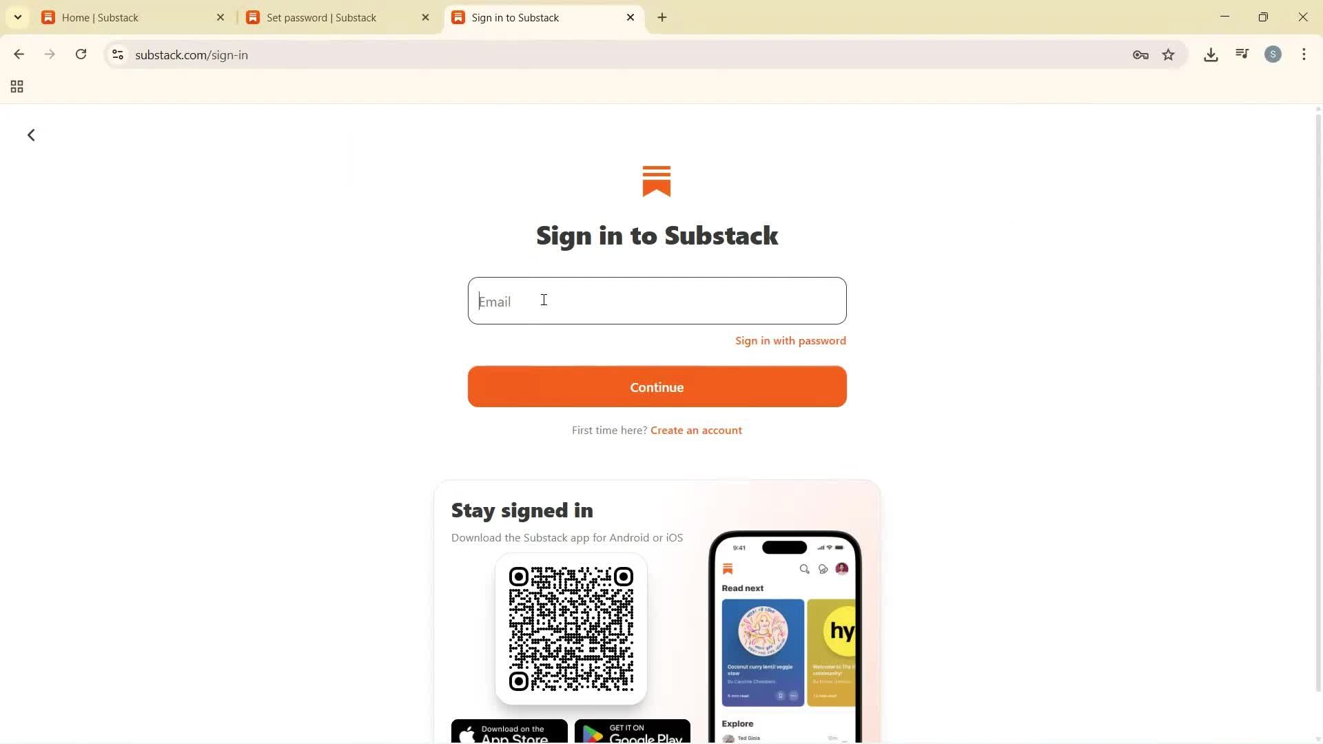 Changing password screenshot