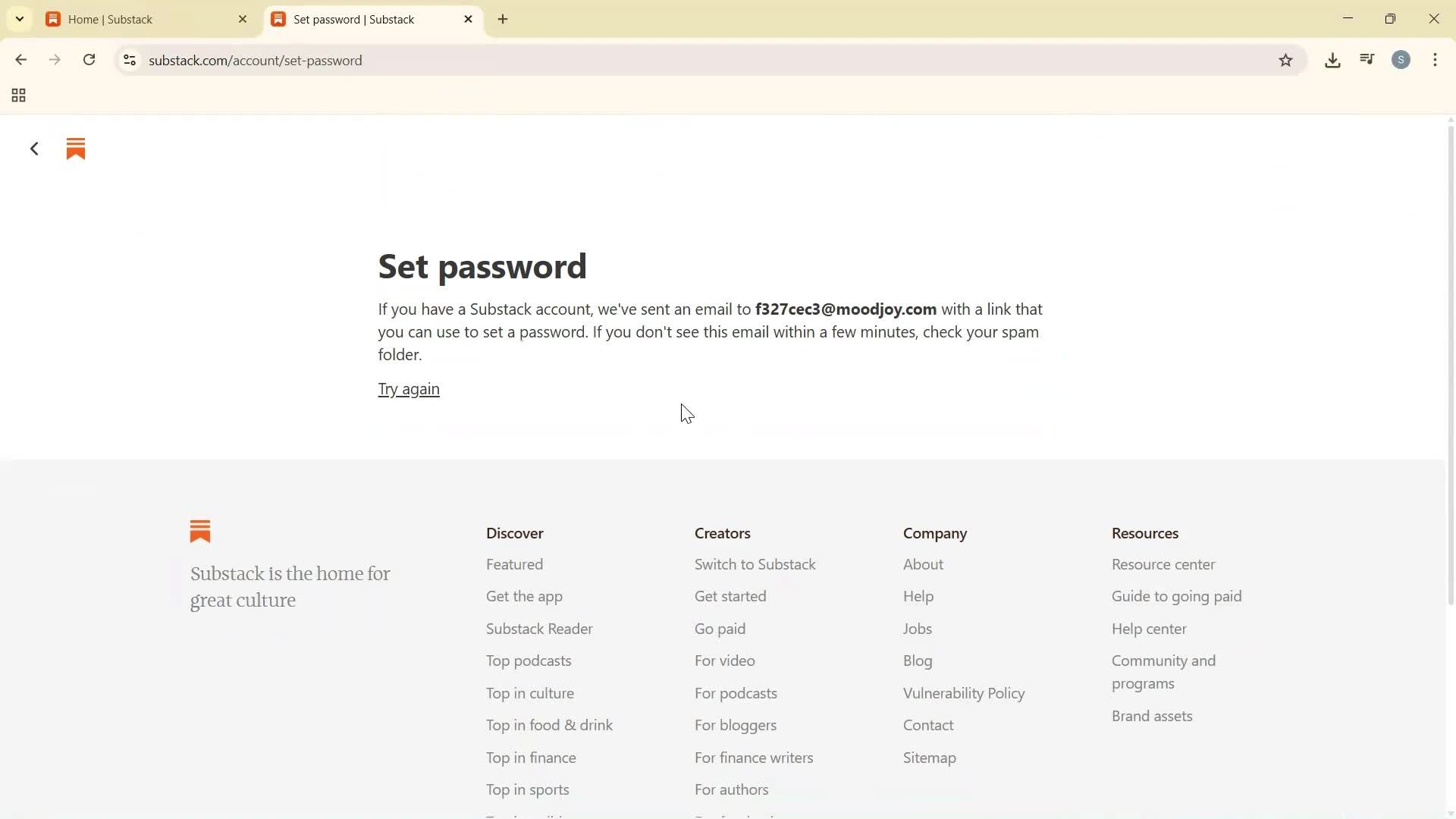 Changing password screenshot