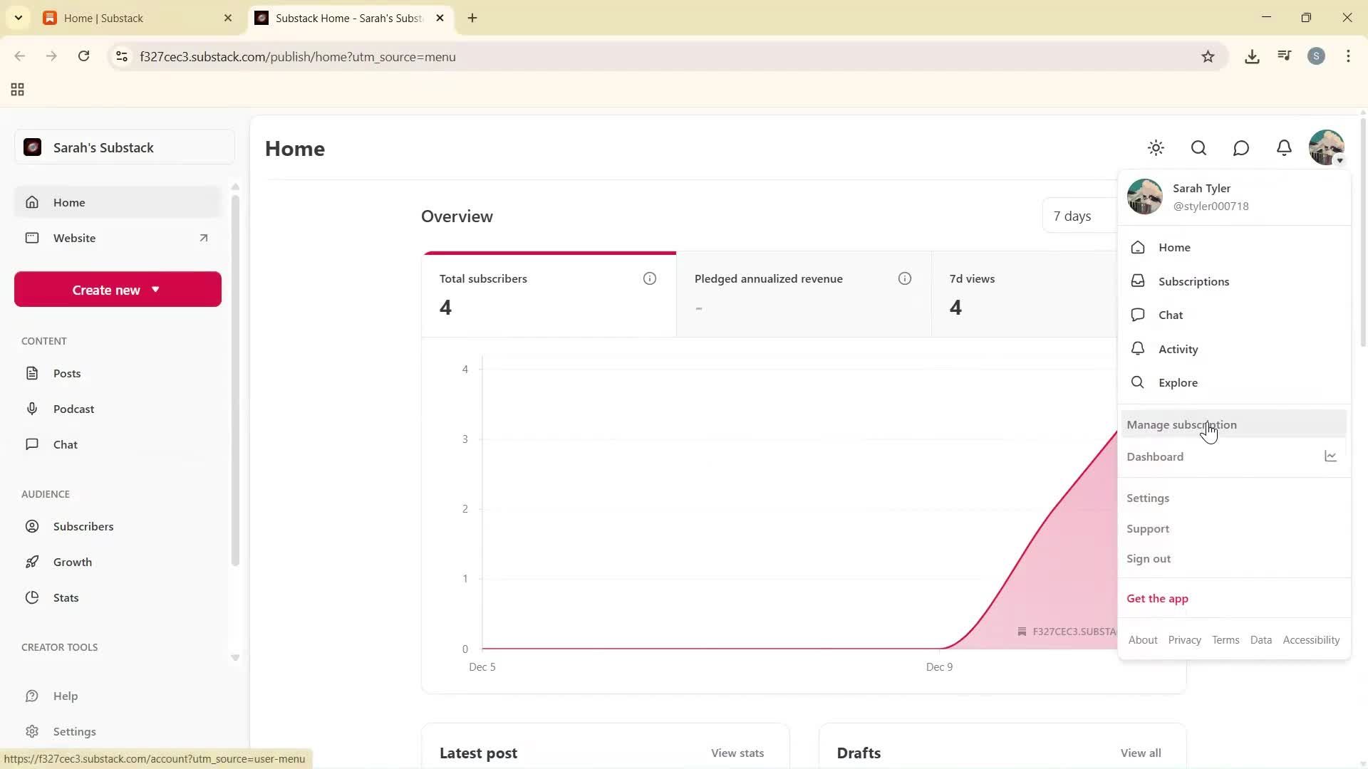 Changing password screenshot