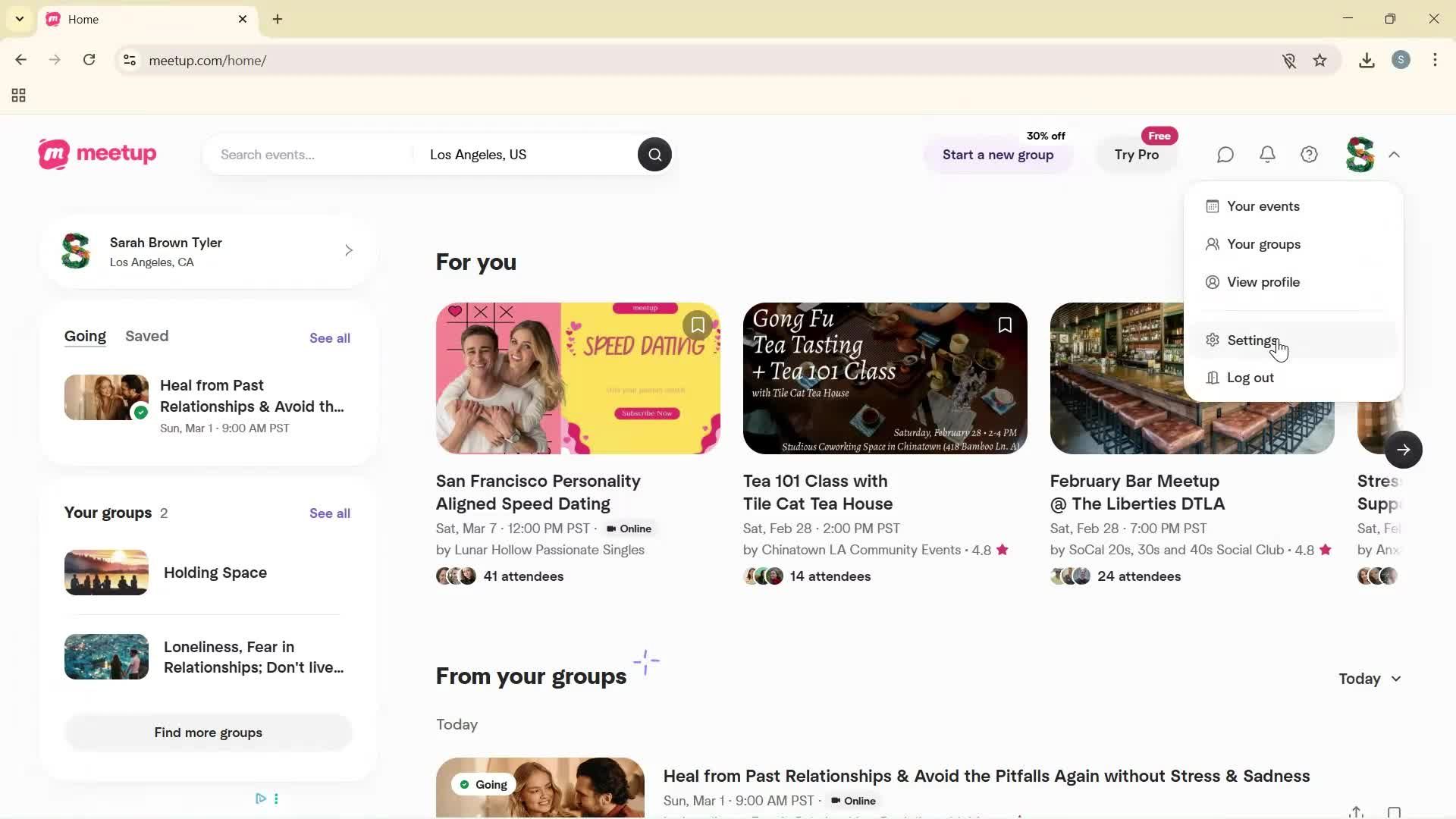 Settings on Meetup video thumbnail
