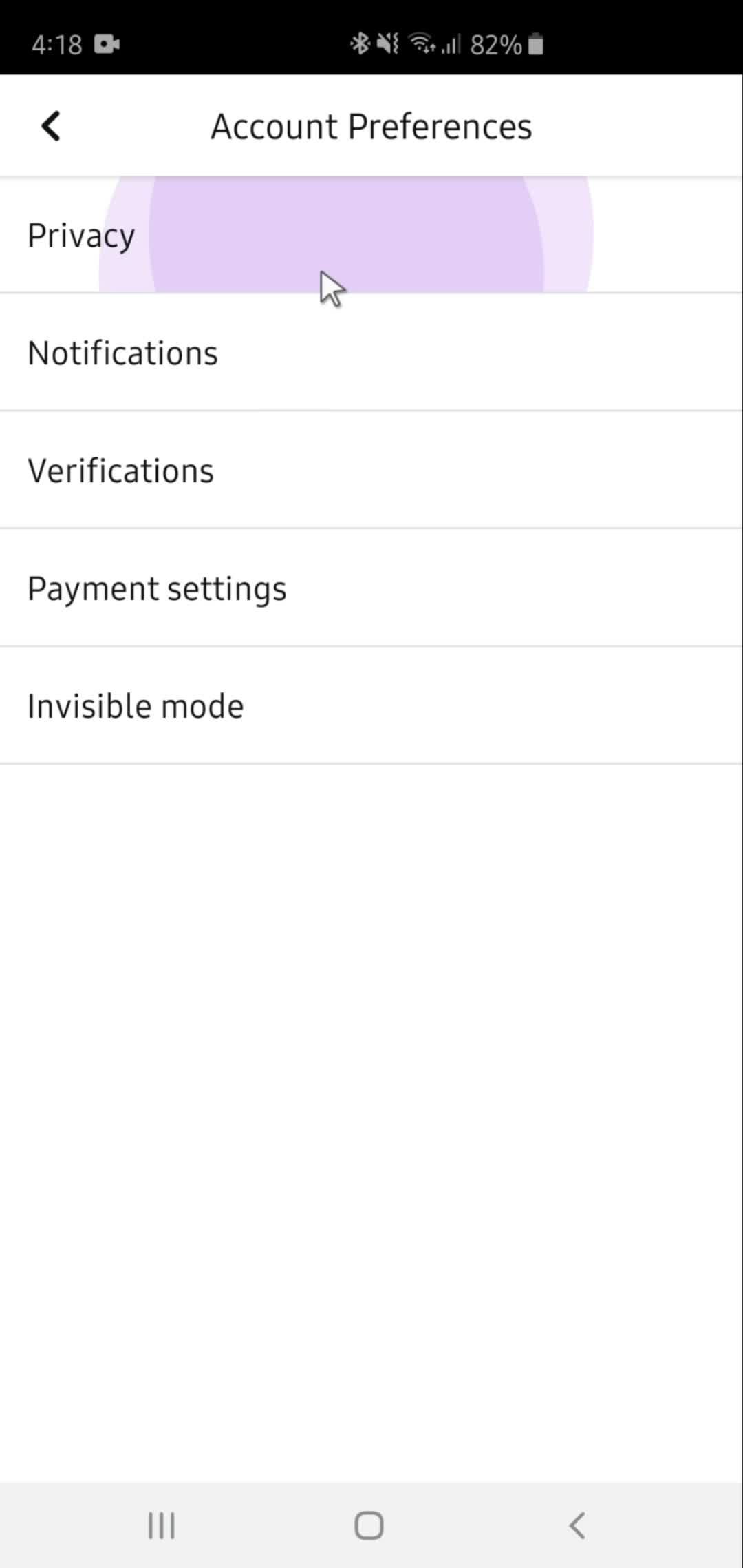 Settings on Badoo video thumbnail