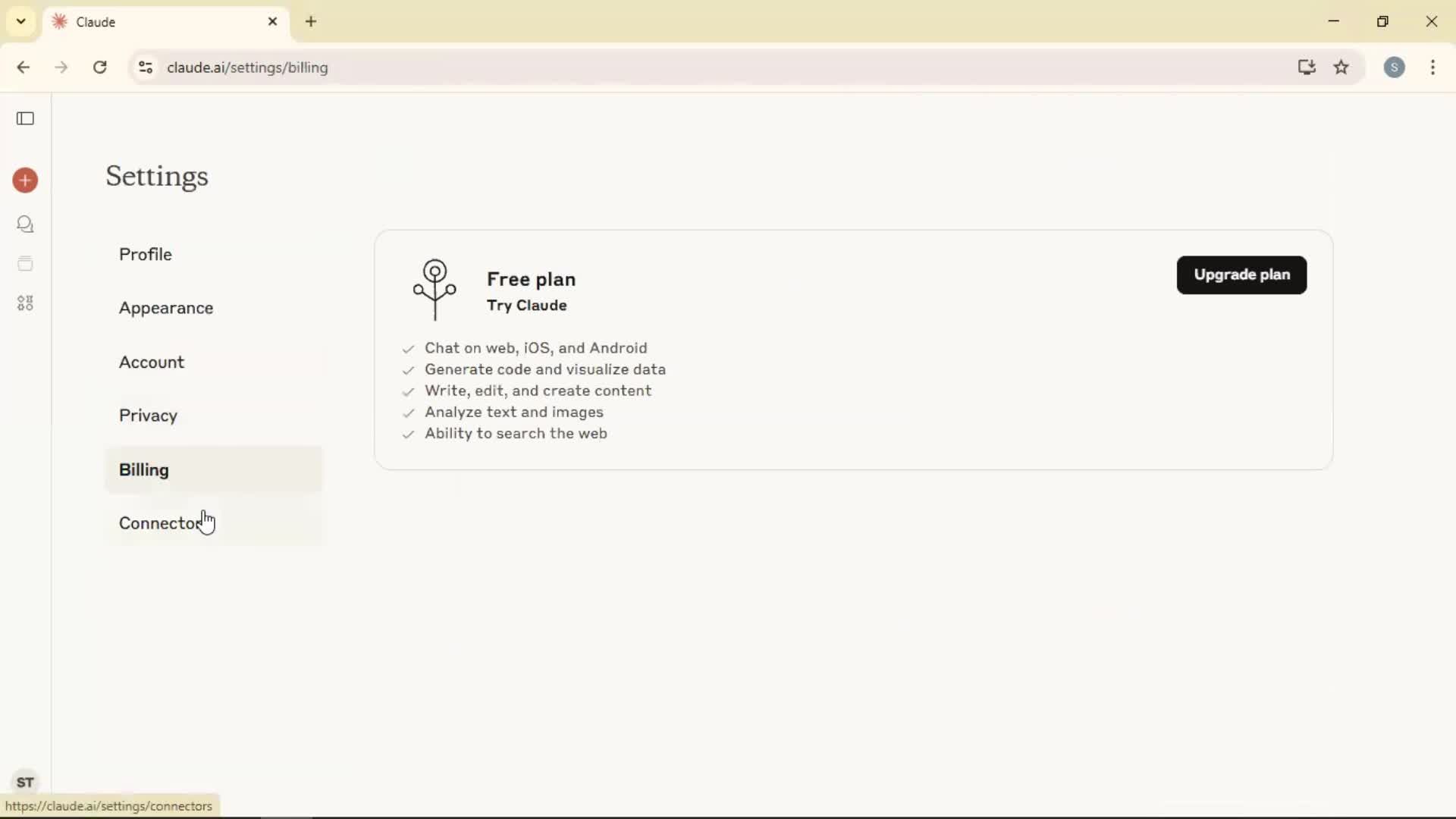 Settings screenshot