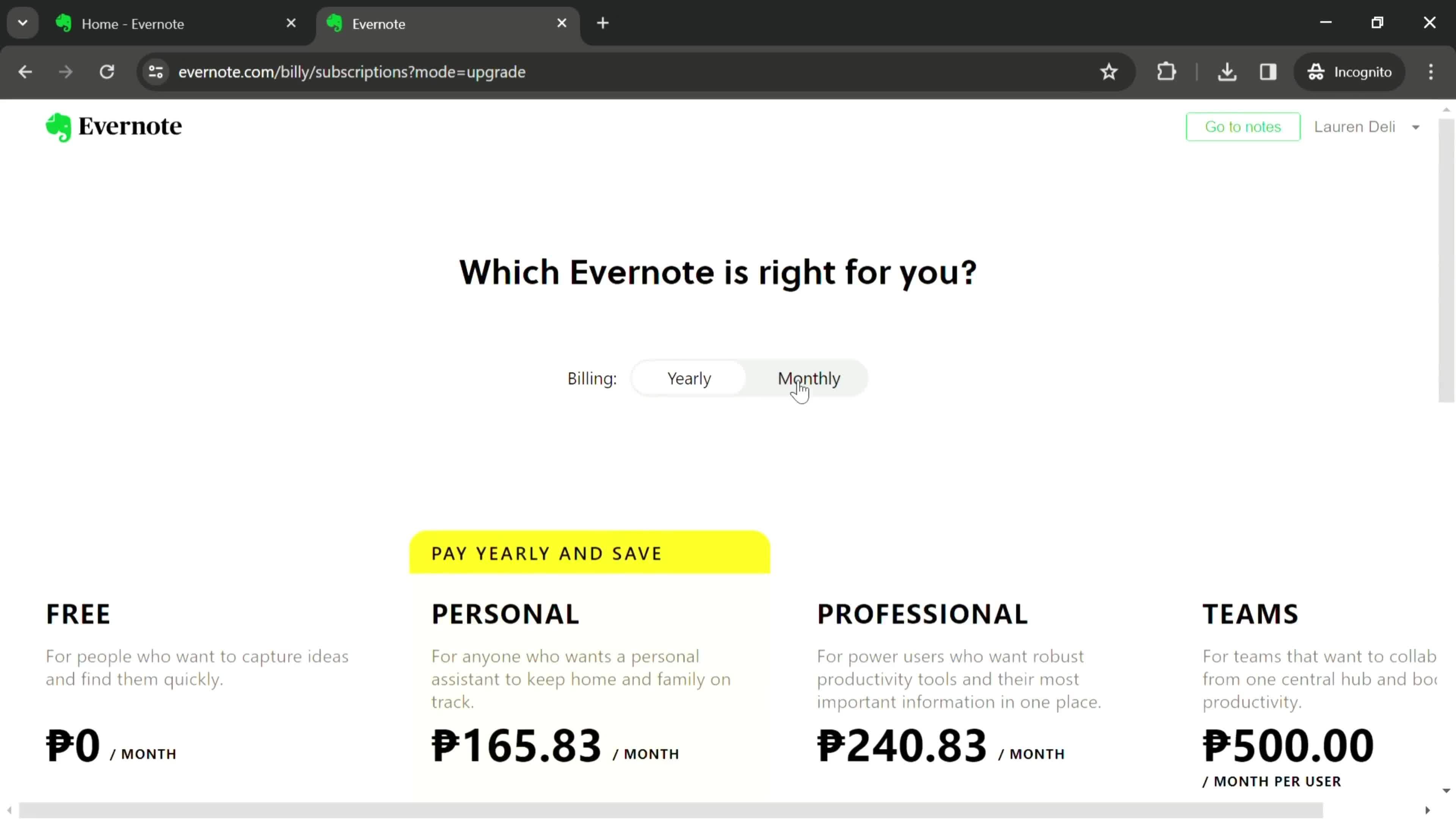 Settings on Evernote video thumbnail