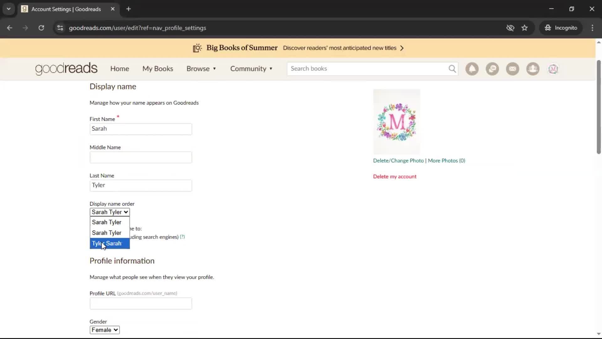 Settings screenshot