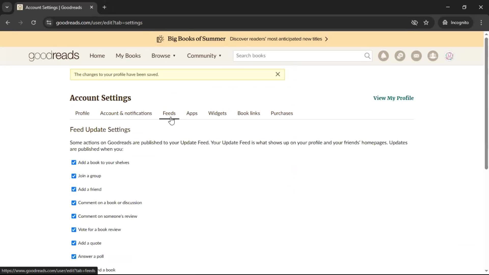Settings screenshot