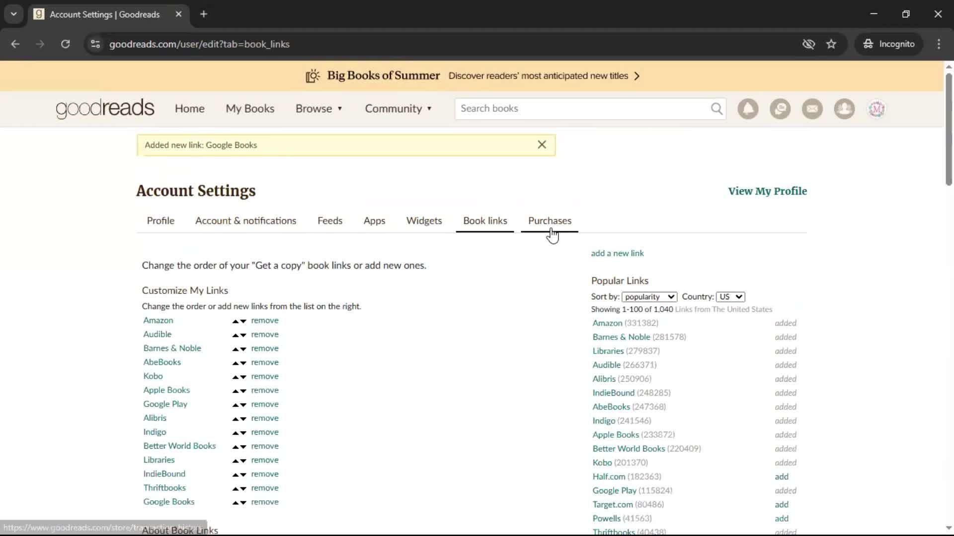 Settings screenshot