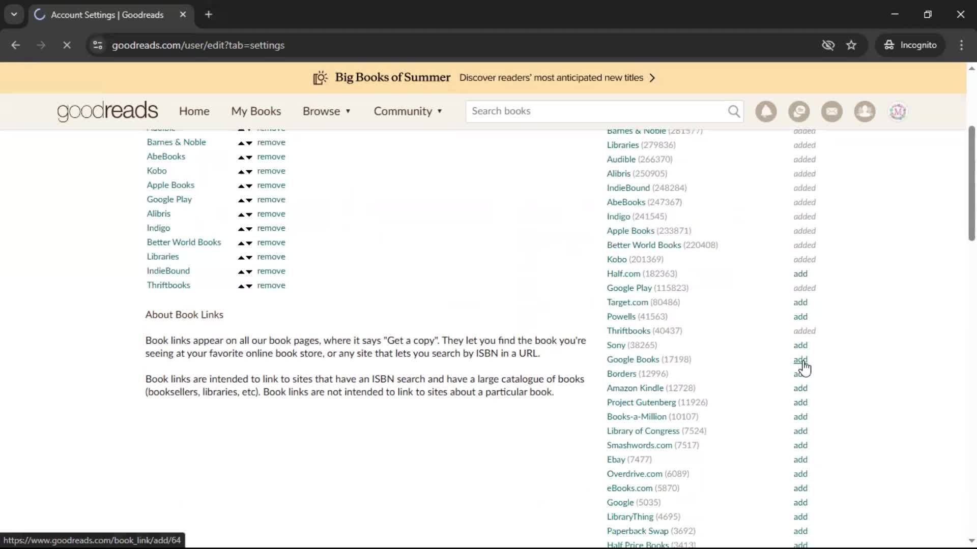 Settings screenshot