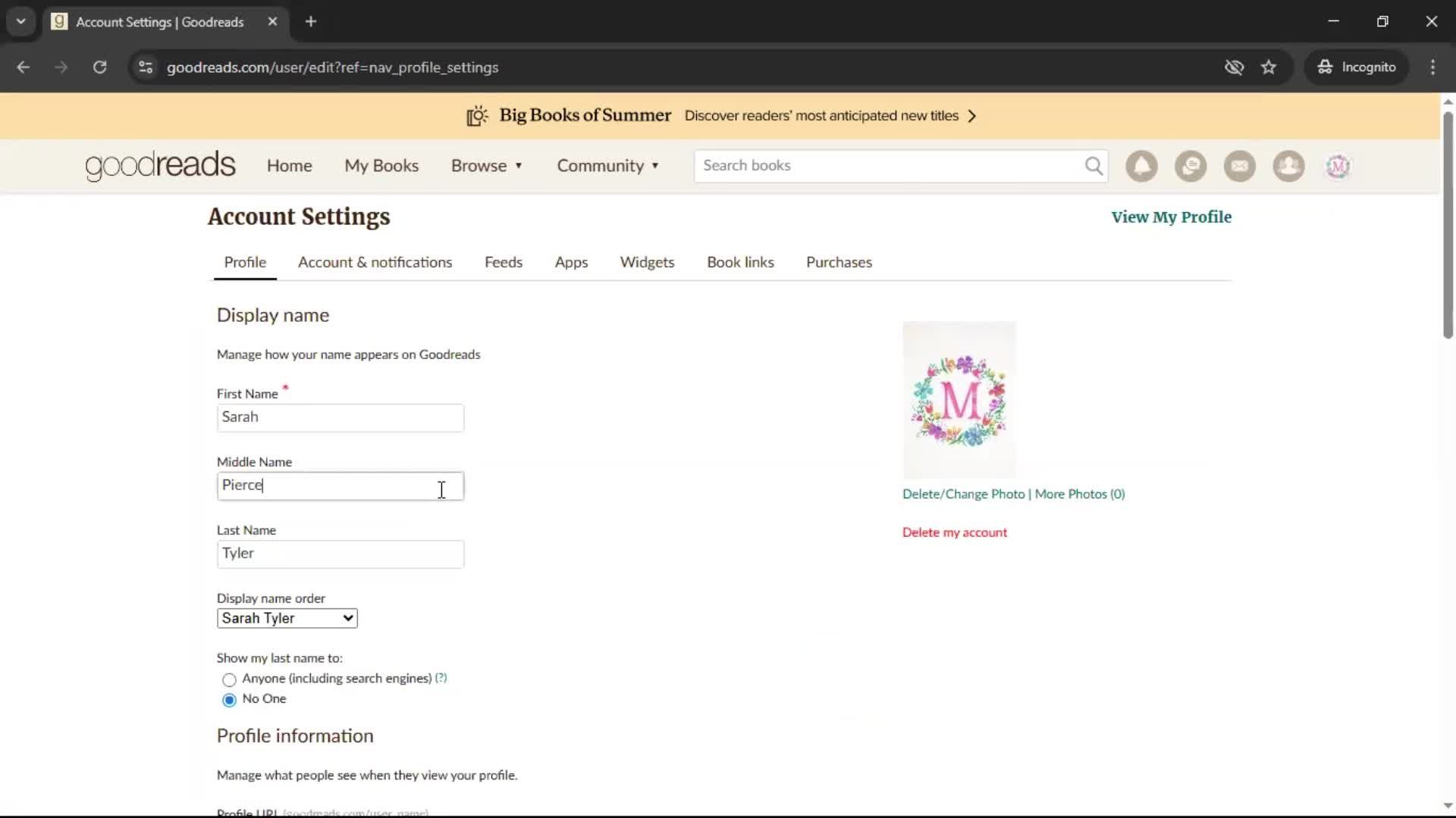 Settings screenshot