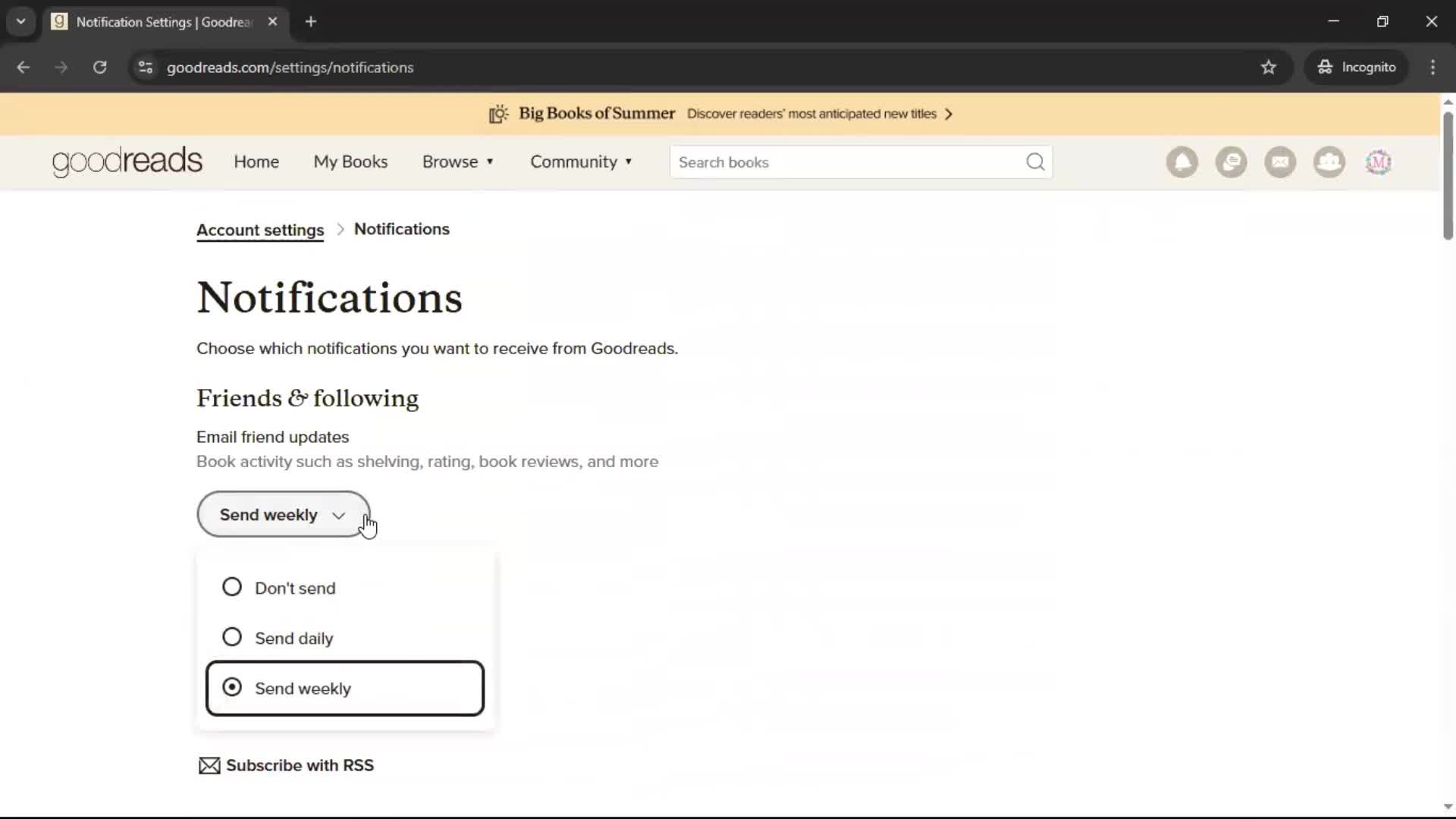 Settings screenshot