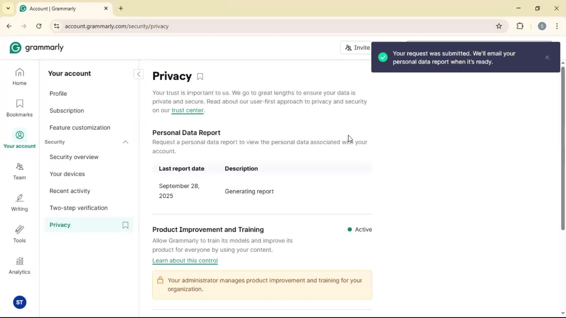Settings screenshot