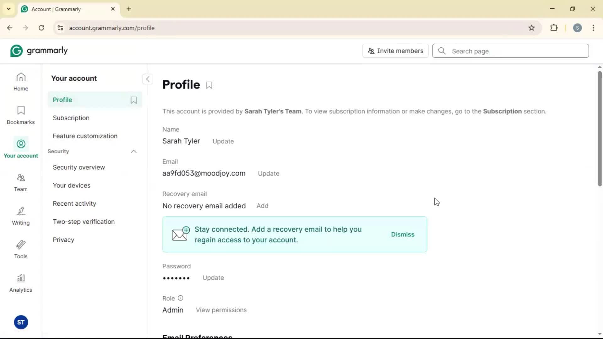 Settings on Grammarly video thumbnail