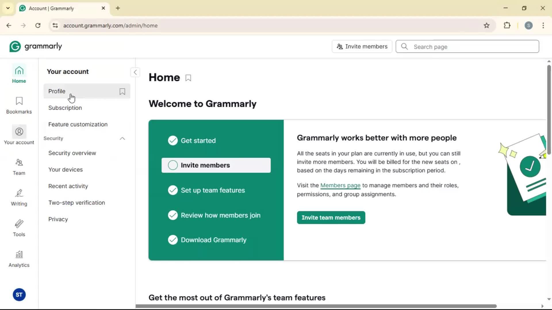 Settings on Grammarly video thumbnail