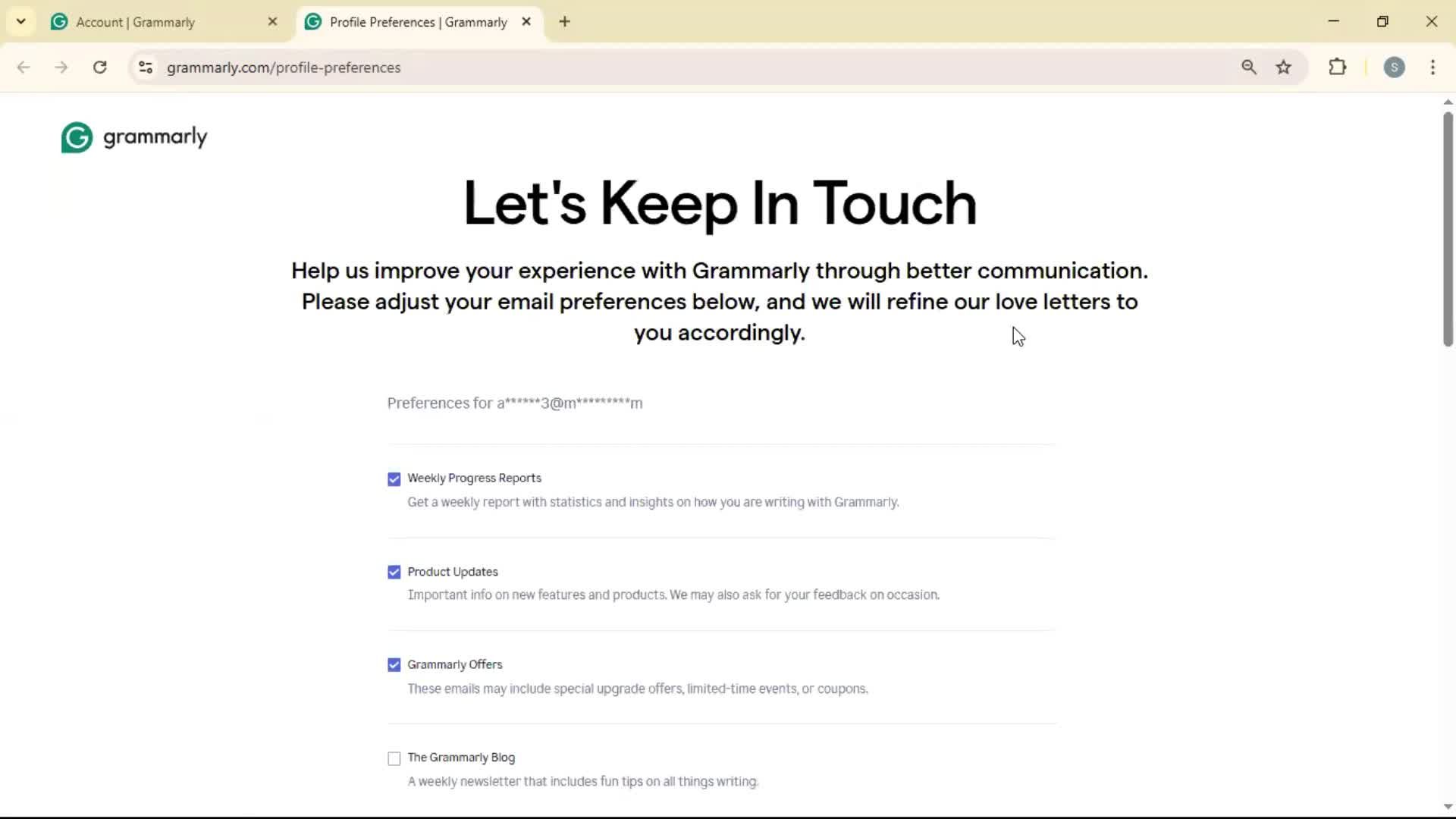 Settings screenshot