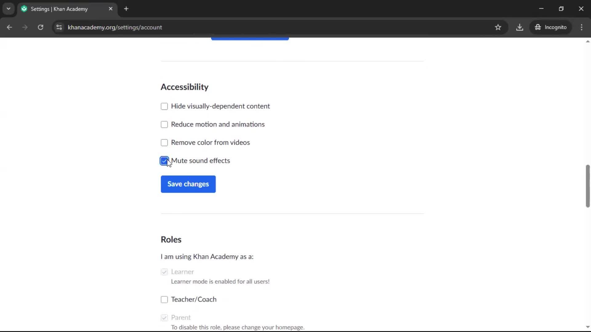 Settings screenshot