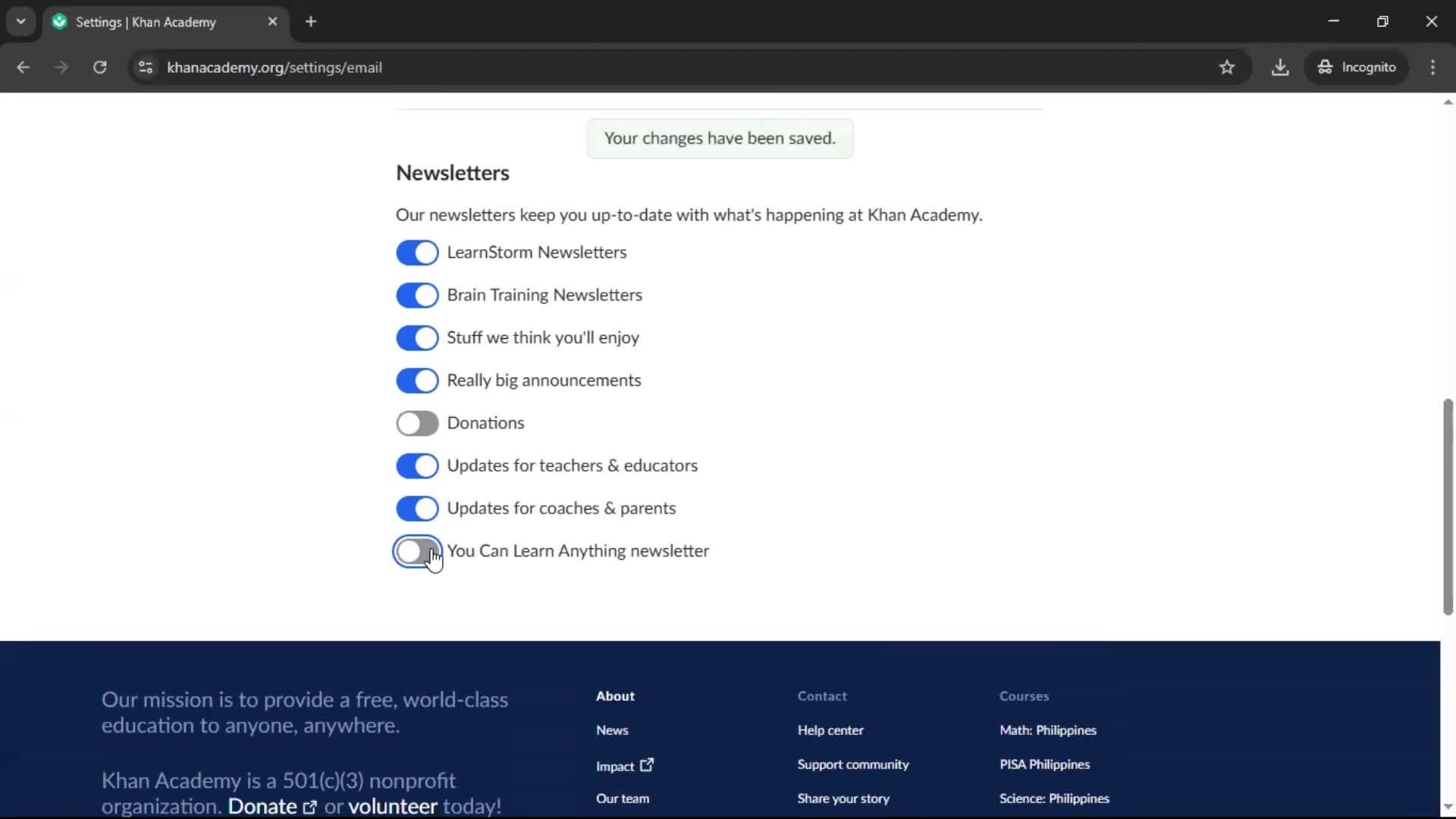 Settings screenshot