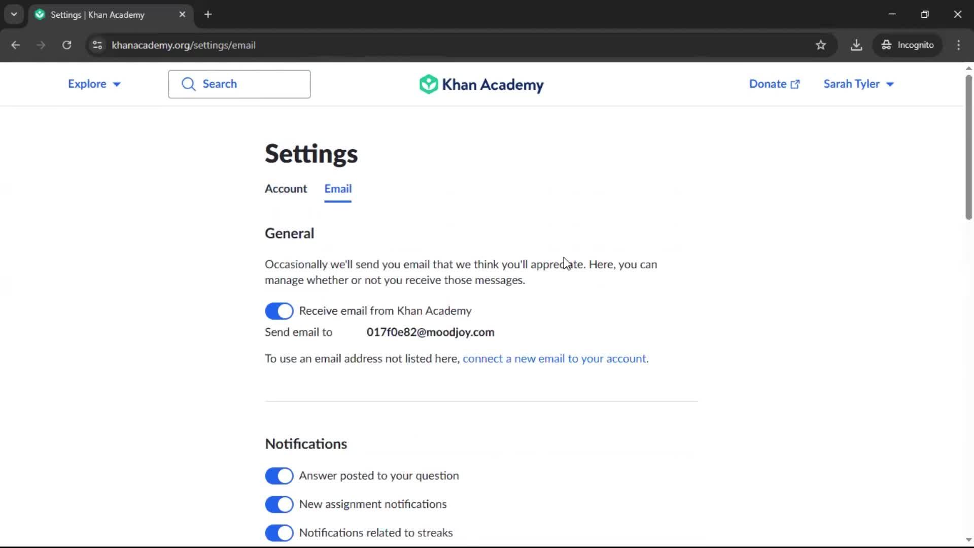 Settings screenshot