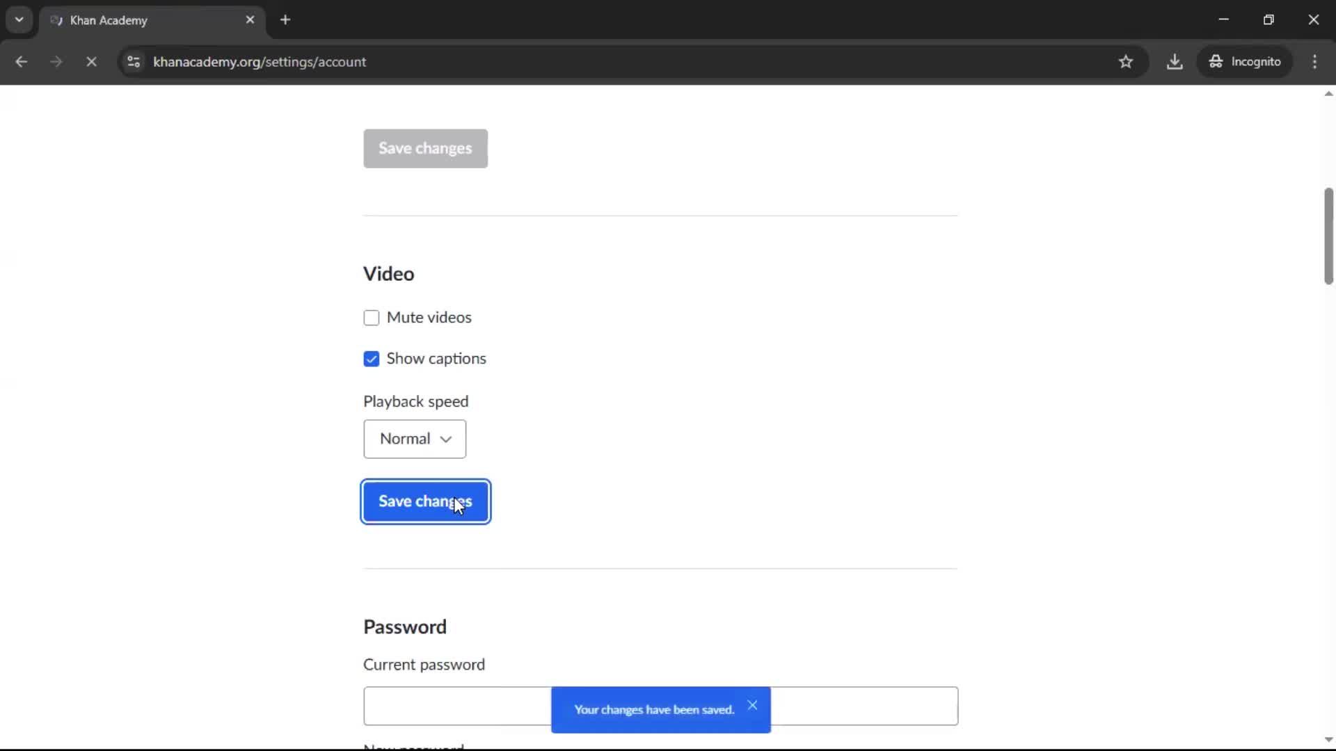 Settings screenshot