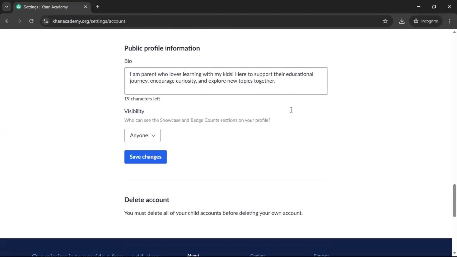Settings screenshot