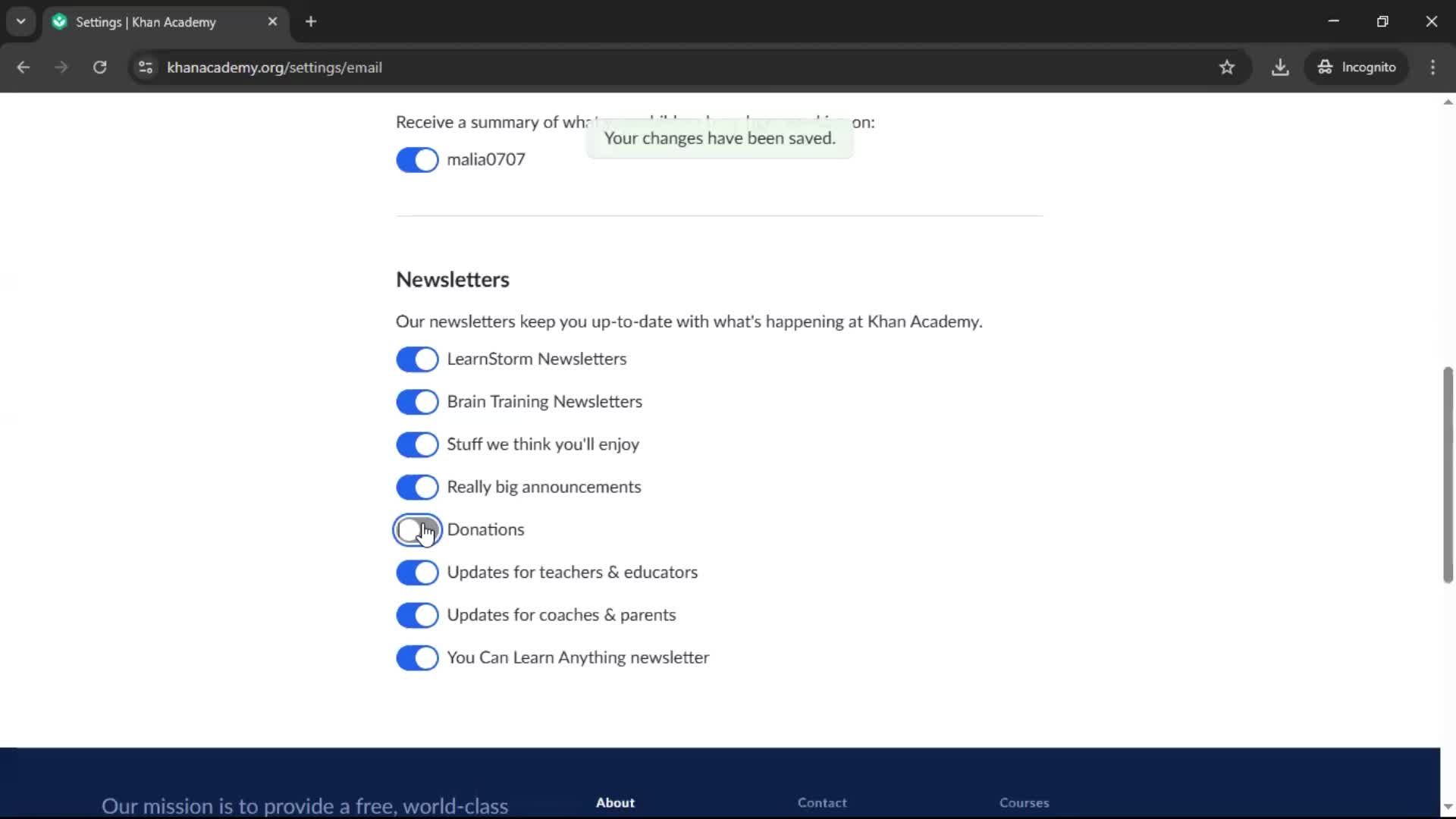 Settings screenshot