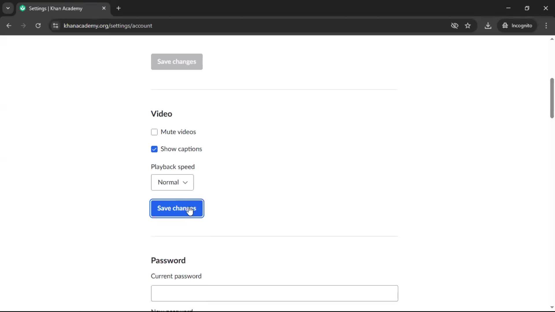 Settings screenshot