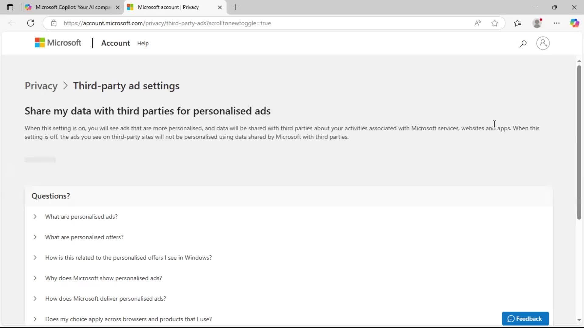 Settings screenshot
