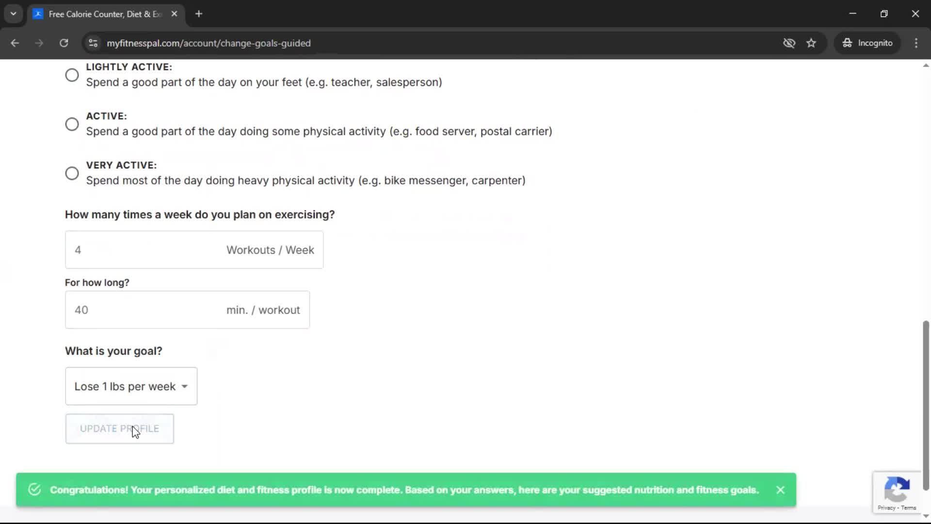 Settings screenshot