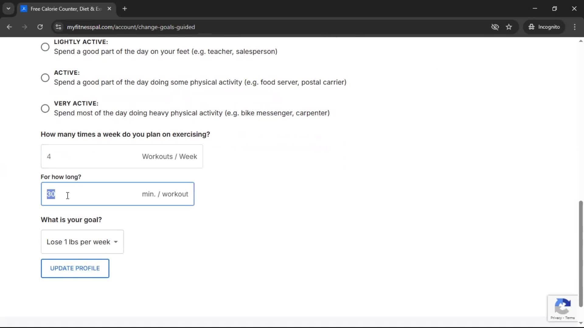 Settings screenshot