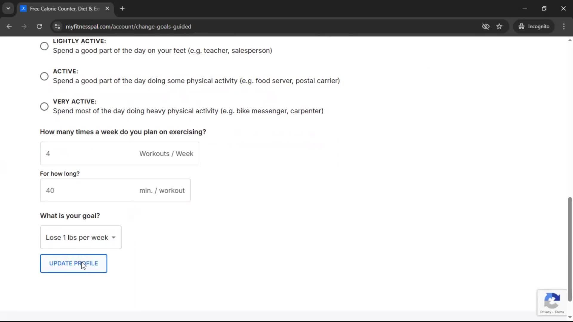 Settings screenshot