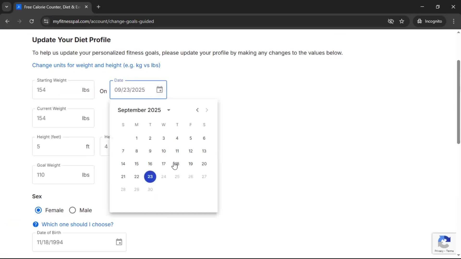 Settings screenshot